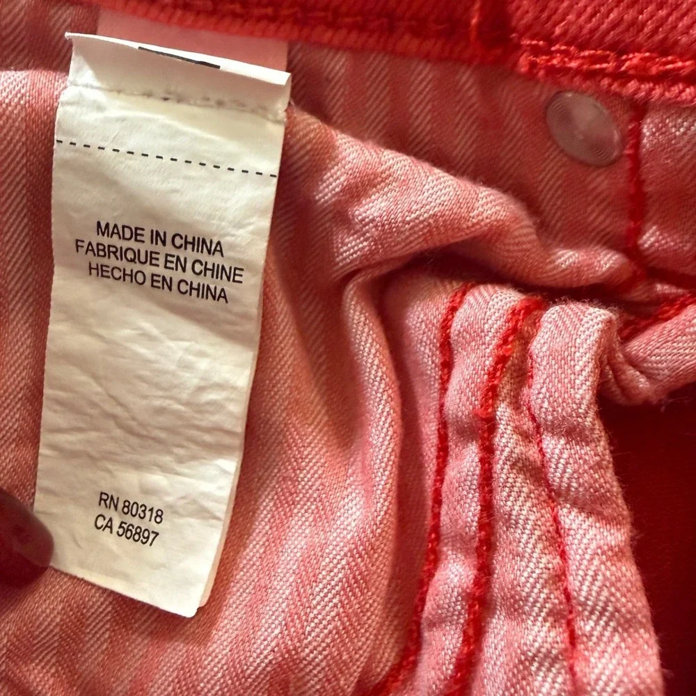 Lucky Brand Sweet N Crop Red Straight Leg Cropped Jeans Womens Size 8 29 7WC1010